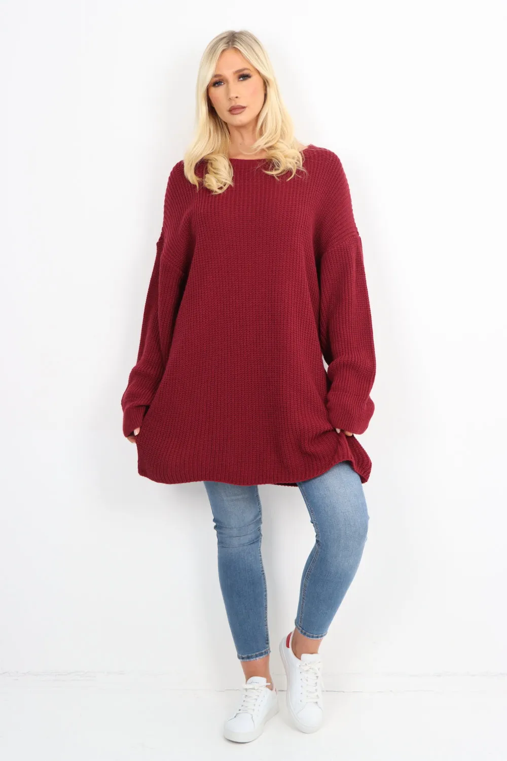 Italian Chunky Knit Long-sleeved Tunic Jumper