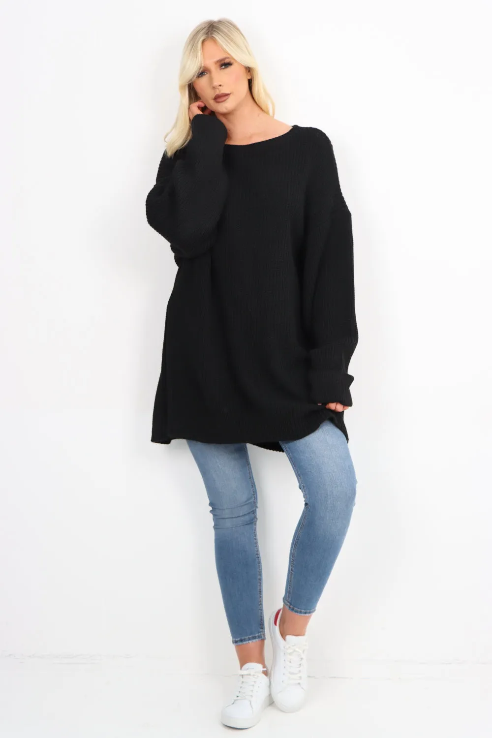 Italian Chunky Knit Long-sleeved Tunic Jumper