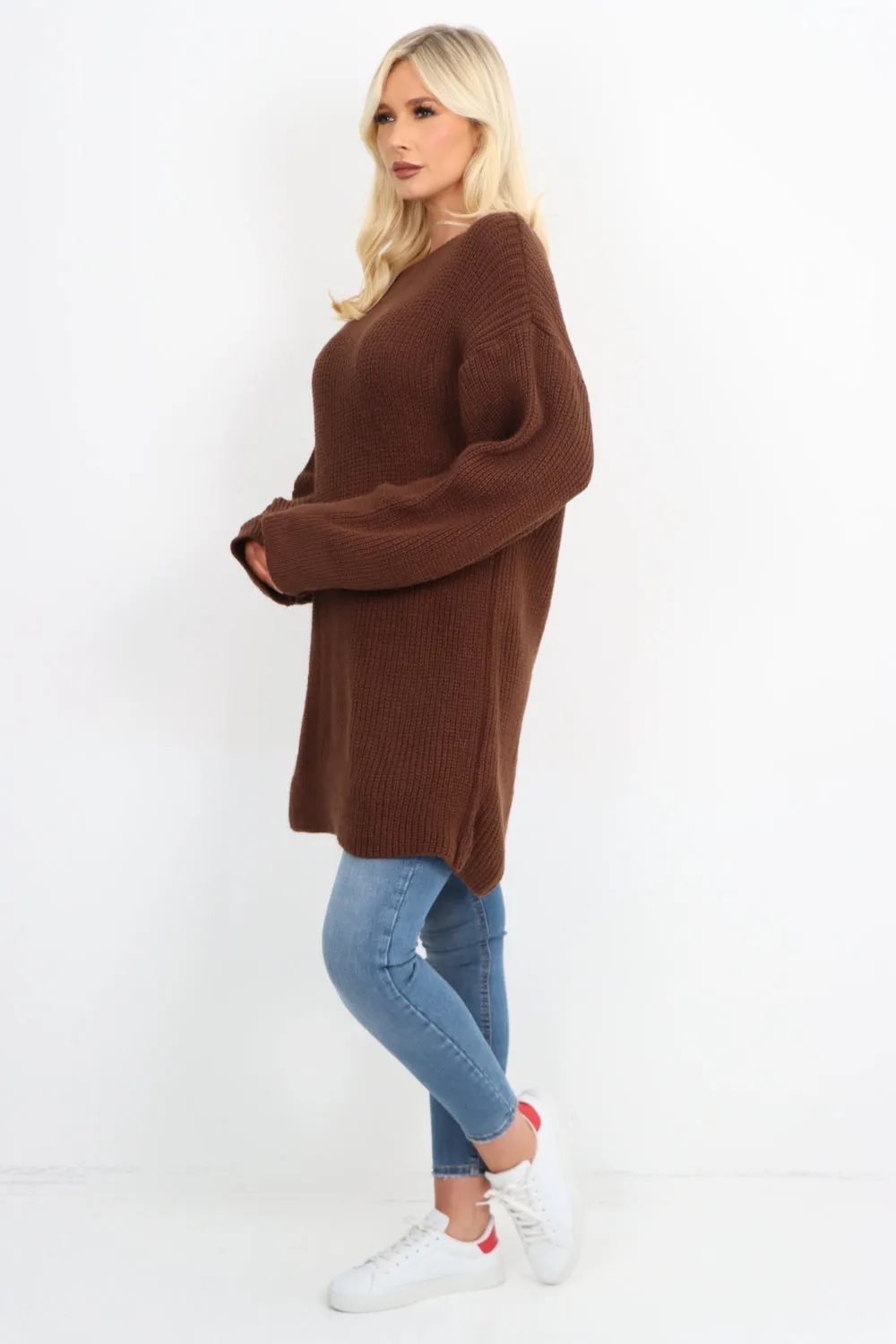 Italian Chunky Knit Long-sleeved Tunic Jumper