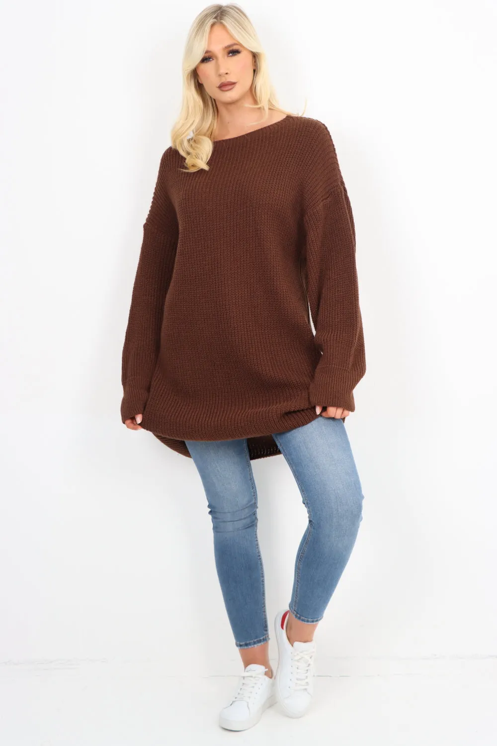 Italian Chunky Knit Long-sleeved Tunic Jumper