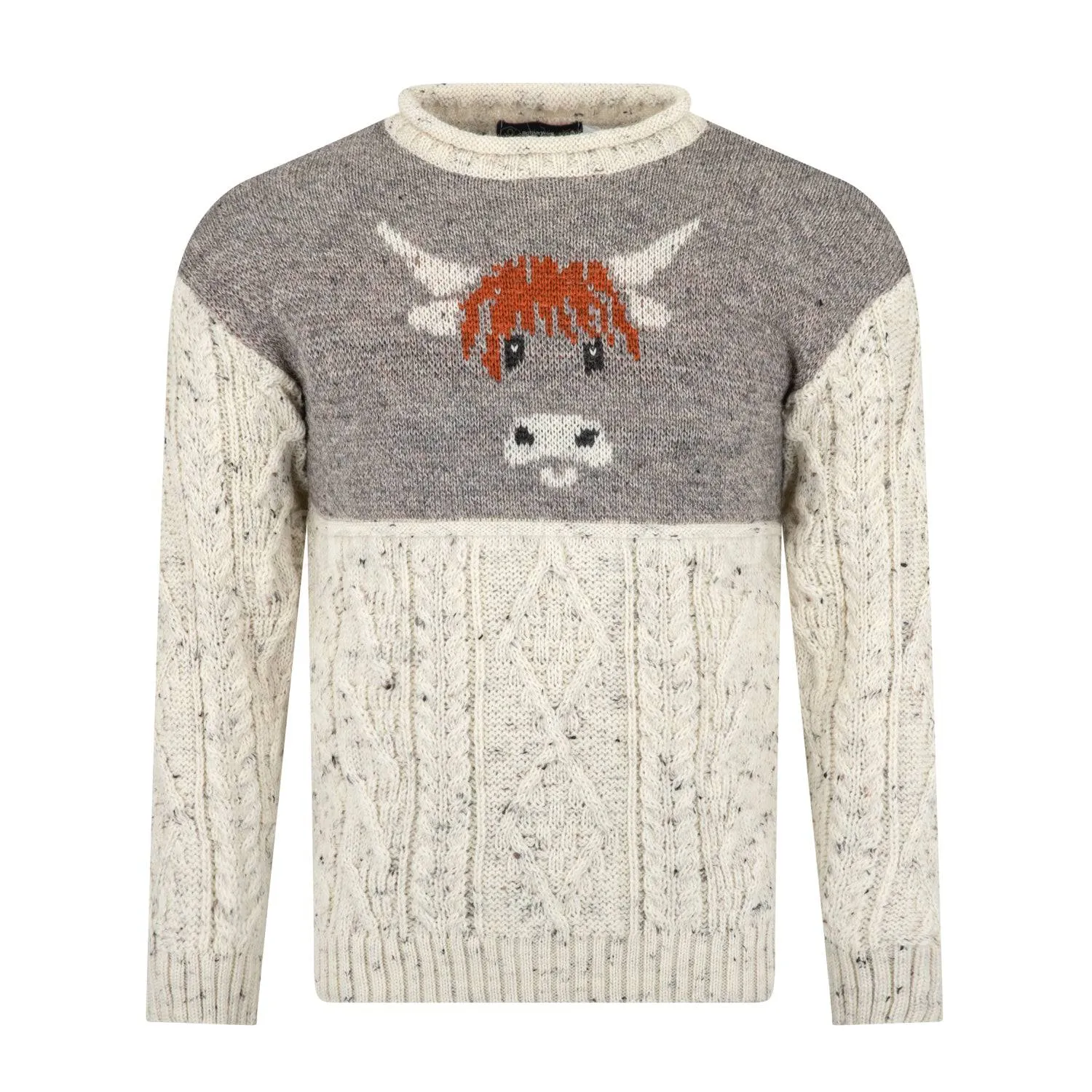 J M Cooper Unisex Wool Highland Cow Jumper