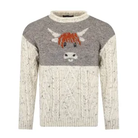 J M Cooper Unisex Wool Highland Cow Jumper