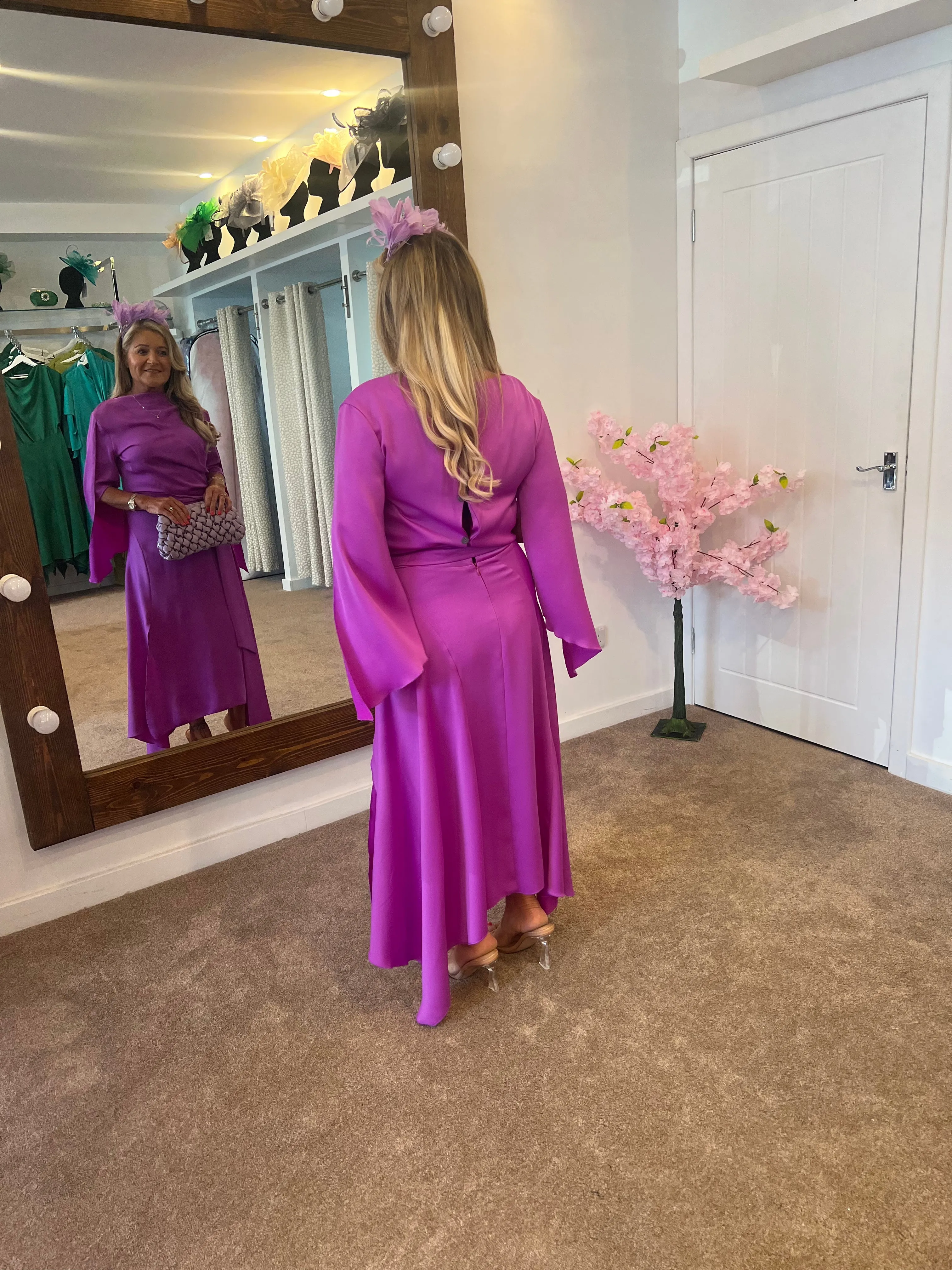 Kevan Jon Como dress in amethyst purple