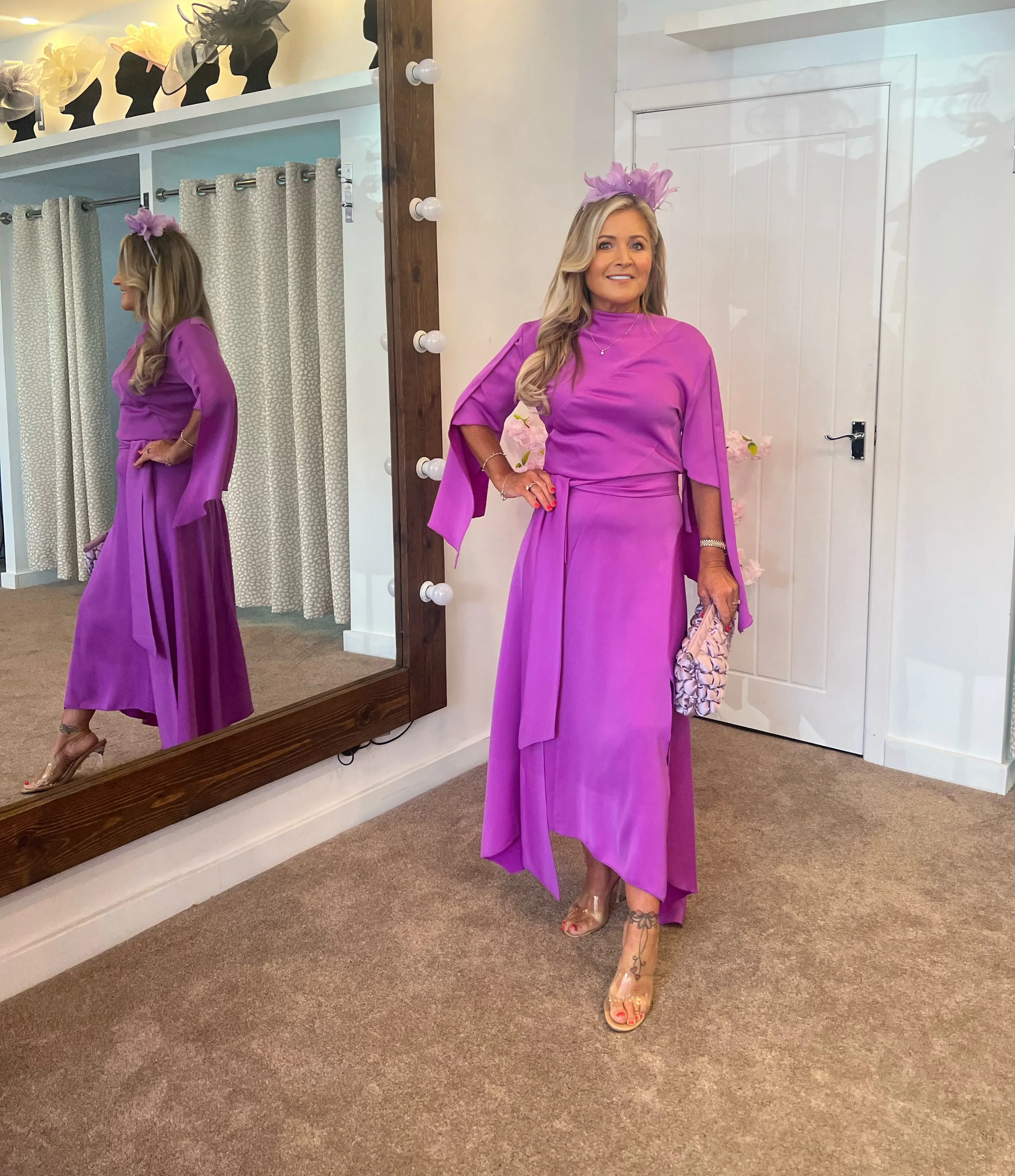 Kevan Jon Como dress in amethyst purple