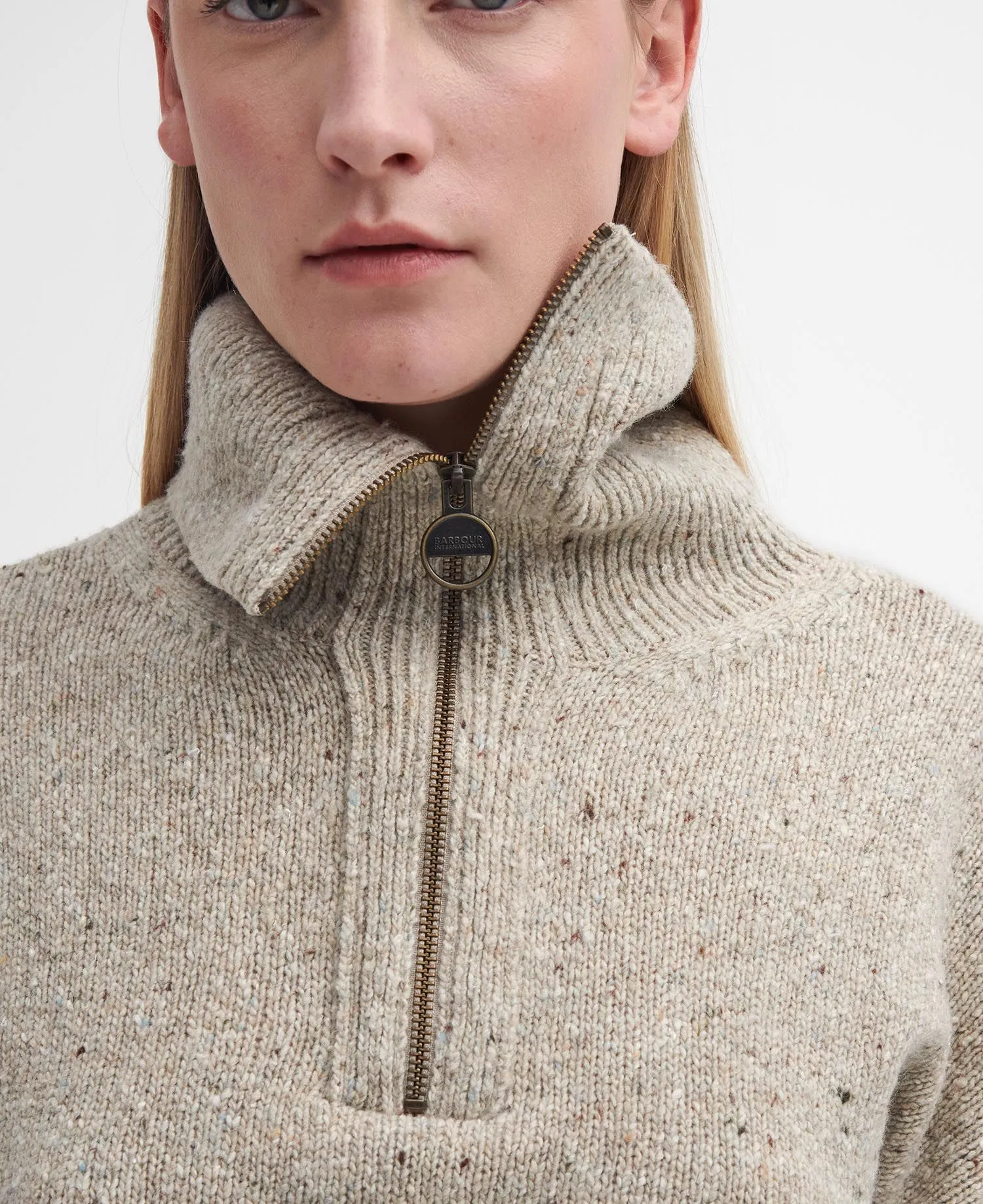 Lavensdale Half-Zip Knitted Jumper - Oatmeal