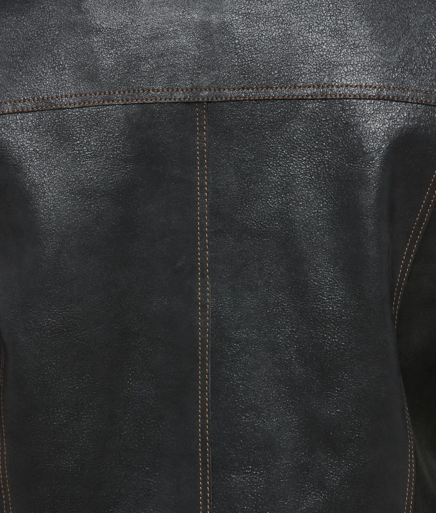 Leather Trucker Jacket :: Black