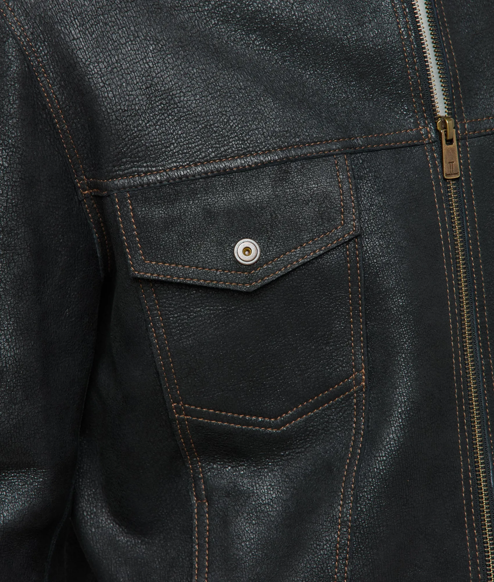 Leather Trucker Jacket :: Black