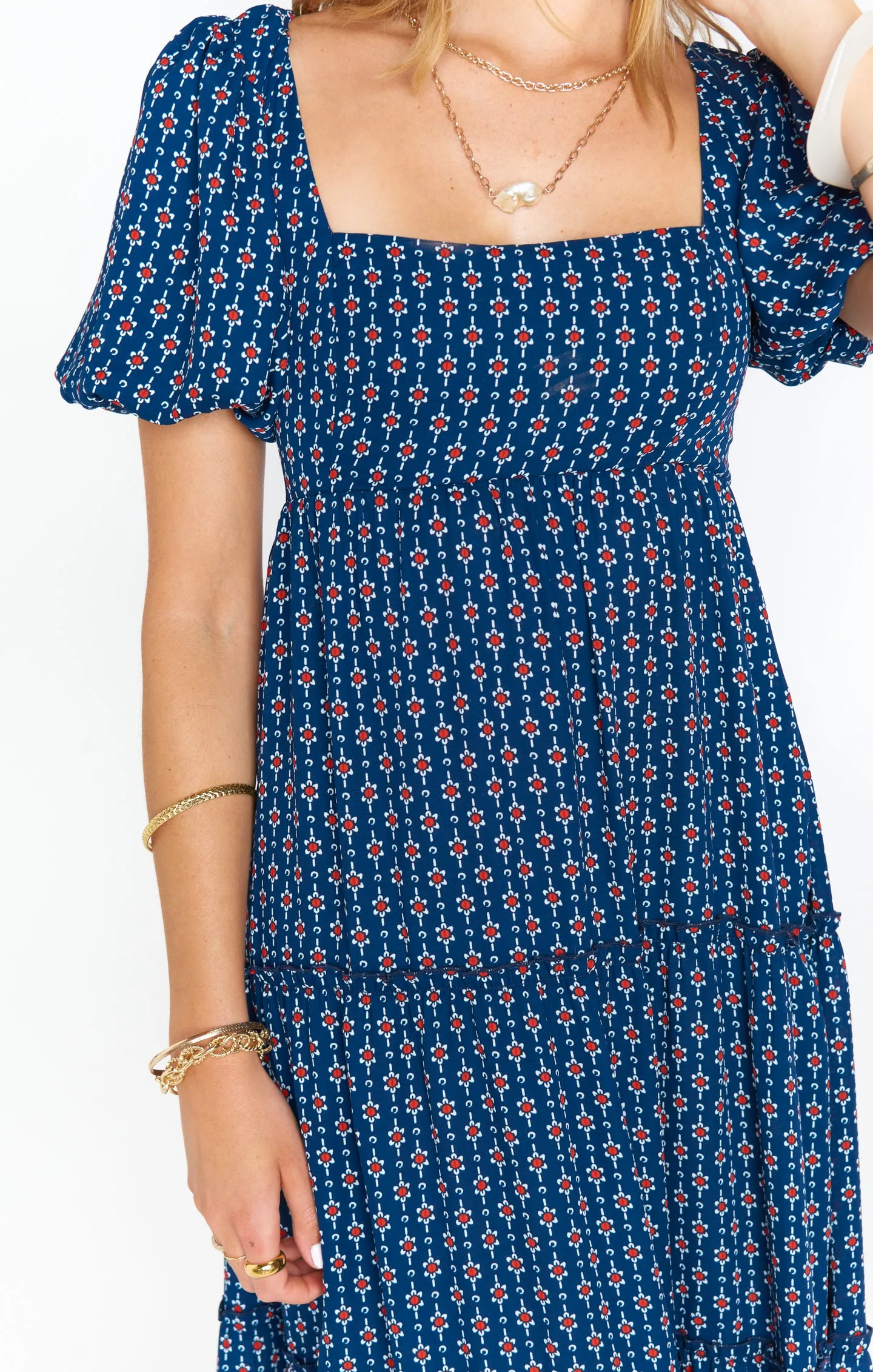 Linds Midi Dress ~ Red White and Mu