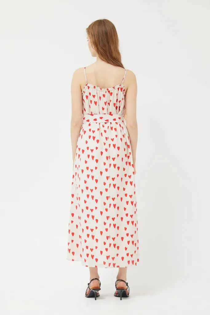 Long Heart Print Dress