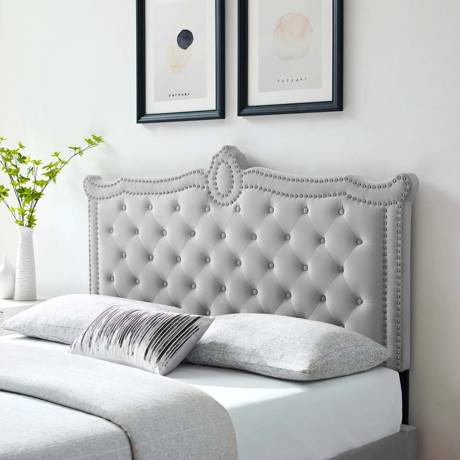 Louisa Tufted Performance Velvet Headboard