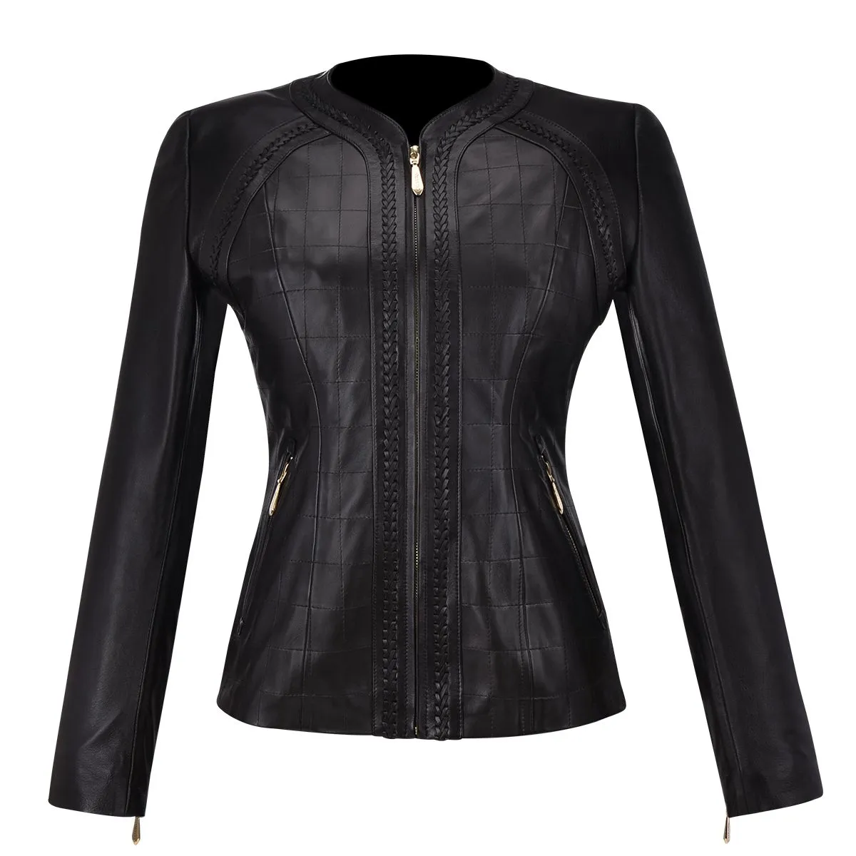 M275BOB - Cuadra black western fashion lambskin leather jacket for women