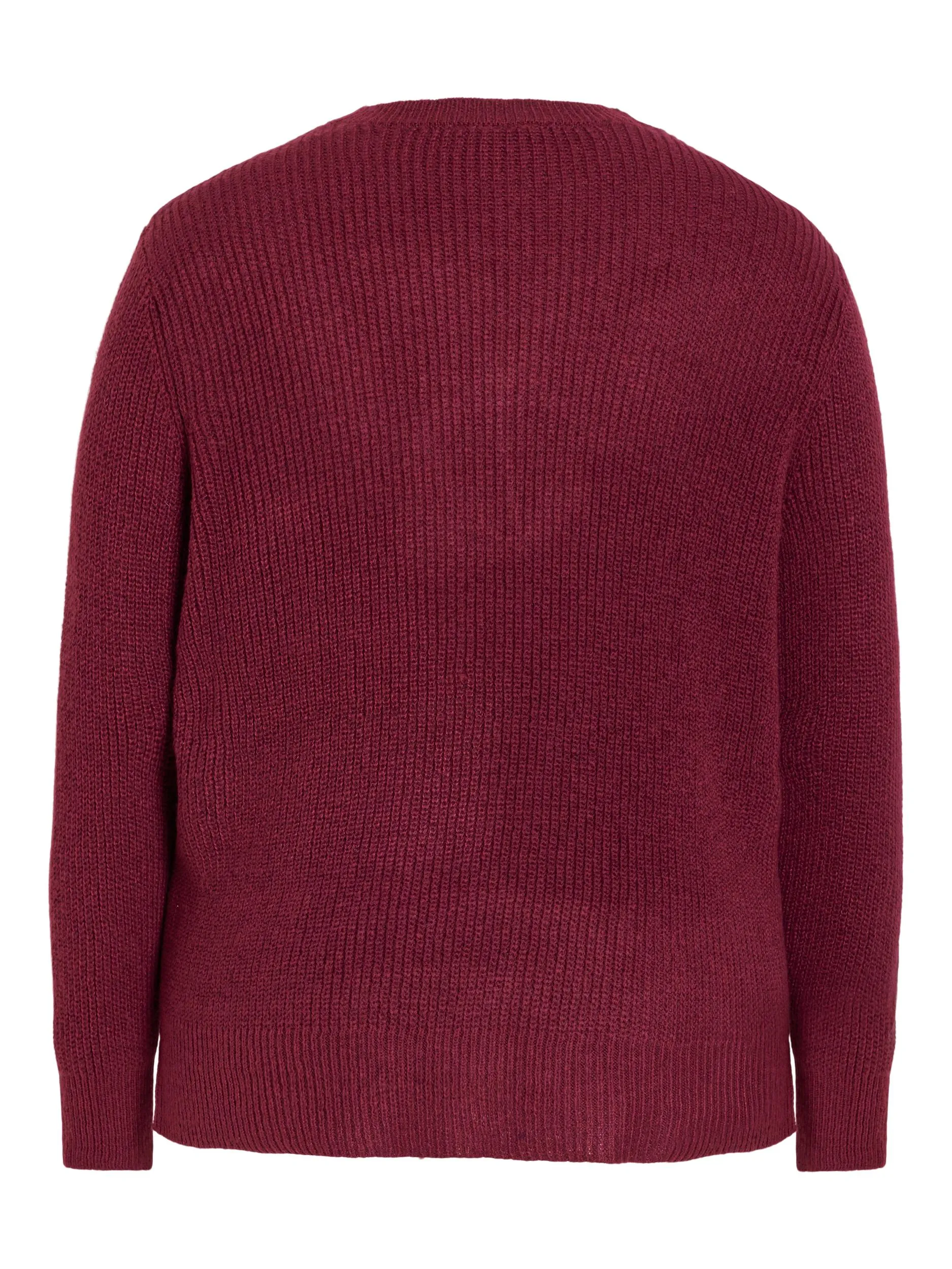 MANDY LACE NECK L/S KNIT JUMPER (BEET RED)