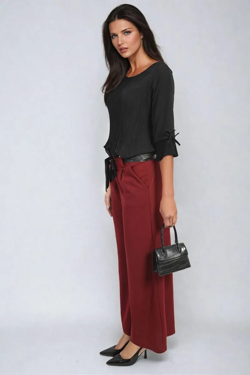 Mariana Belted High Waist Wide Leg Trouser