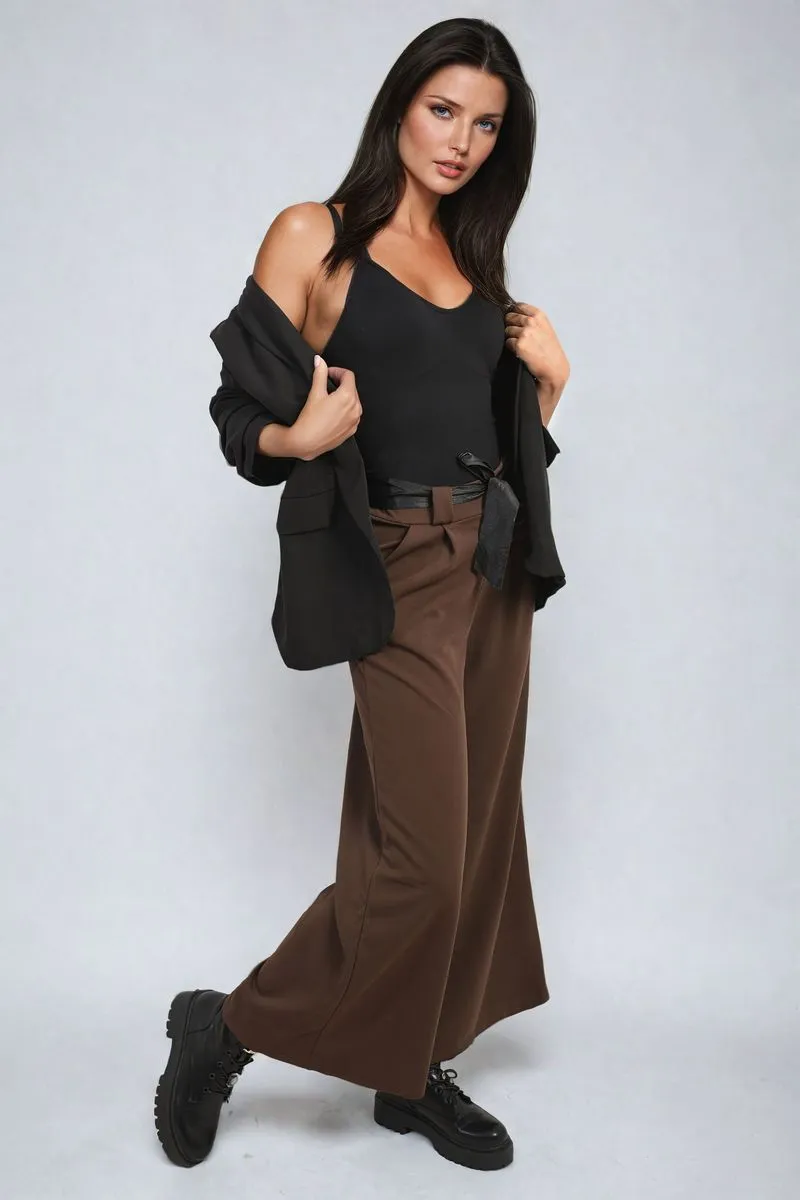 Mariana Belted High Waist Wide Leg Trouser