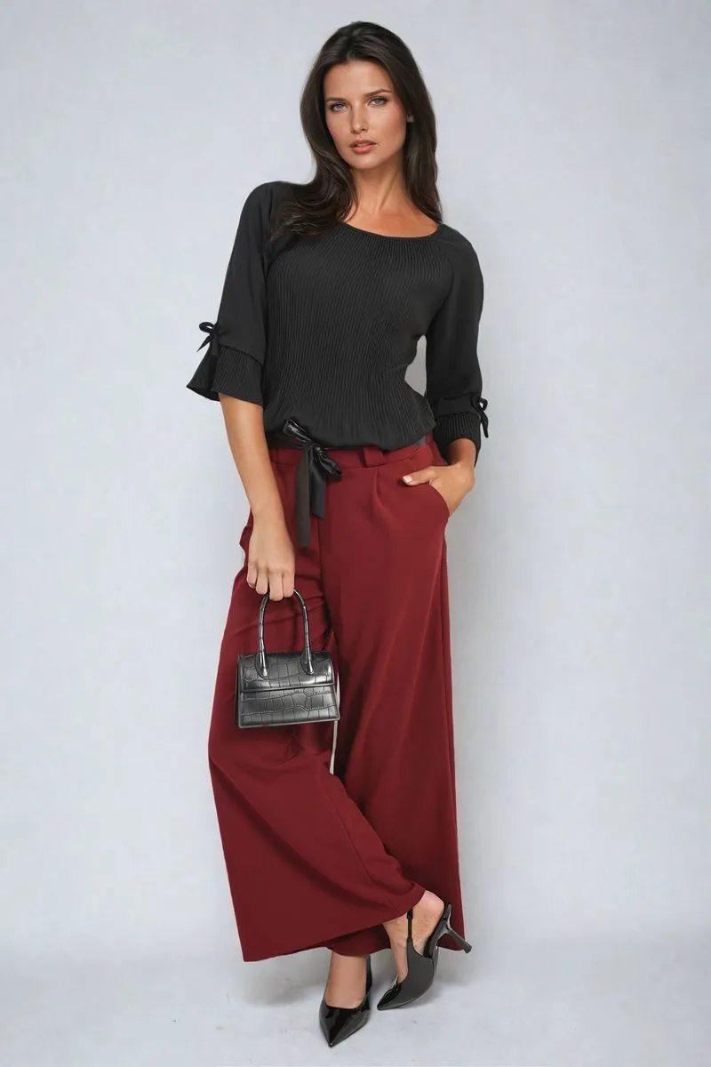 Mariana Belted High Waist Wide Leg Trouser