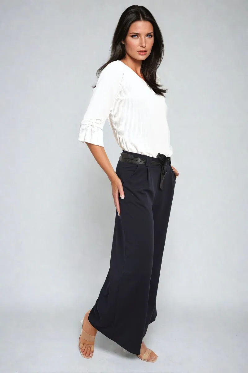 Mariana Belted High Waist Wide Leg Trouser