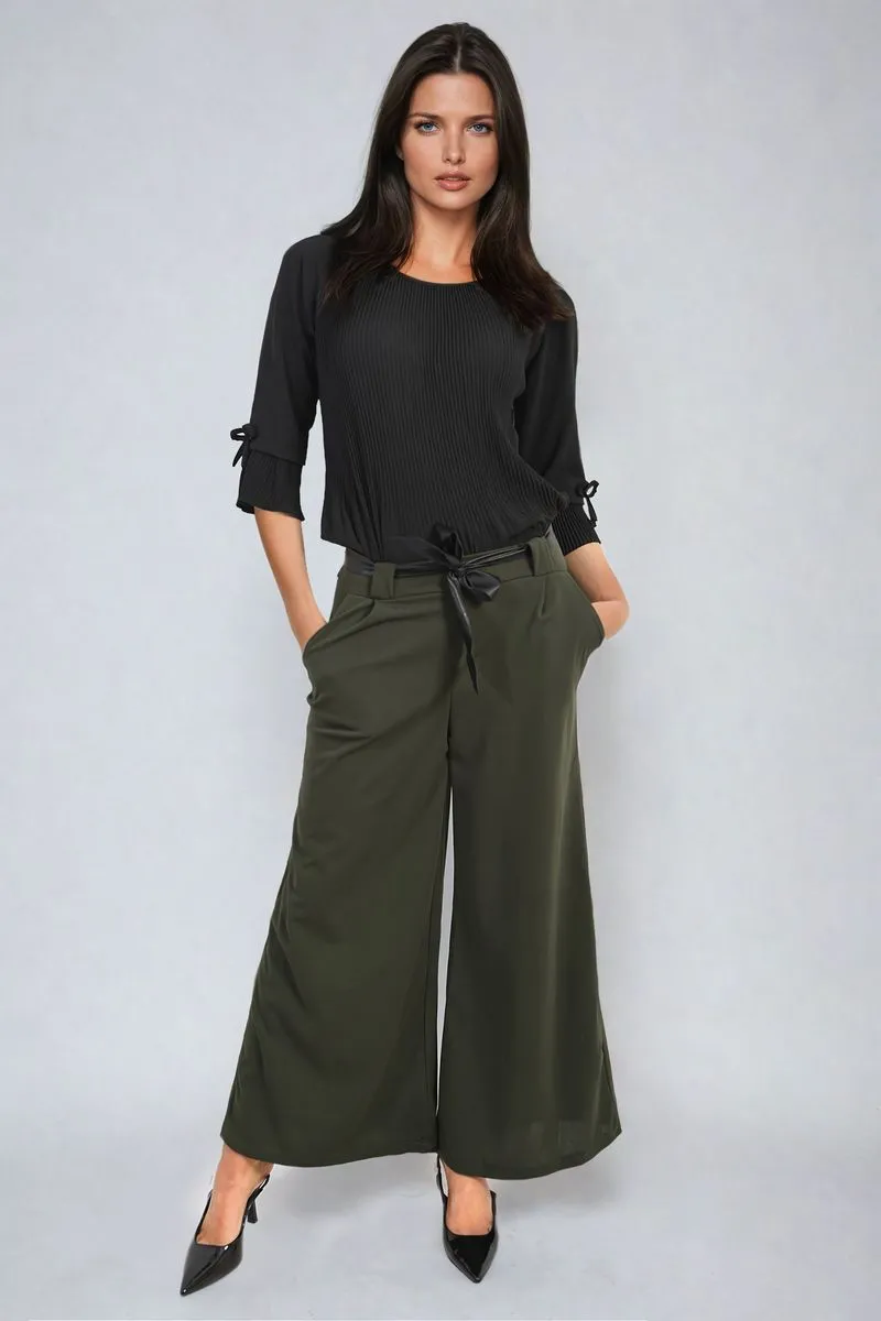 Mariana Belted High Waist Wide Leg Trouser