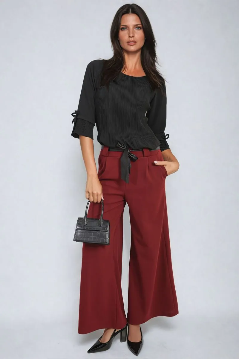 Mariana Belted High Waist Wide Leg Trouser