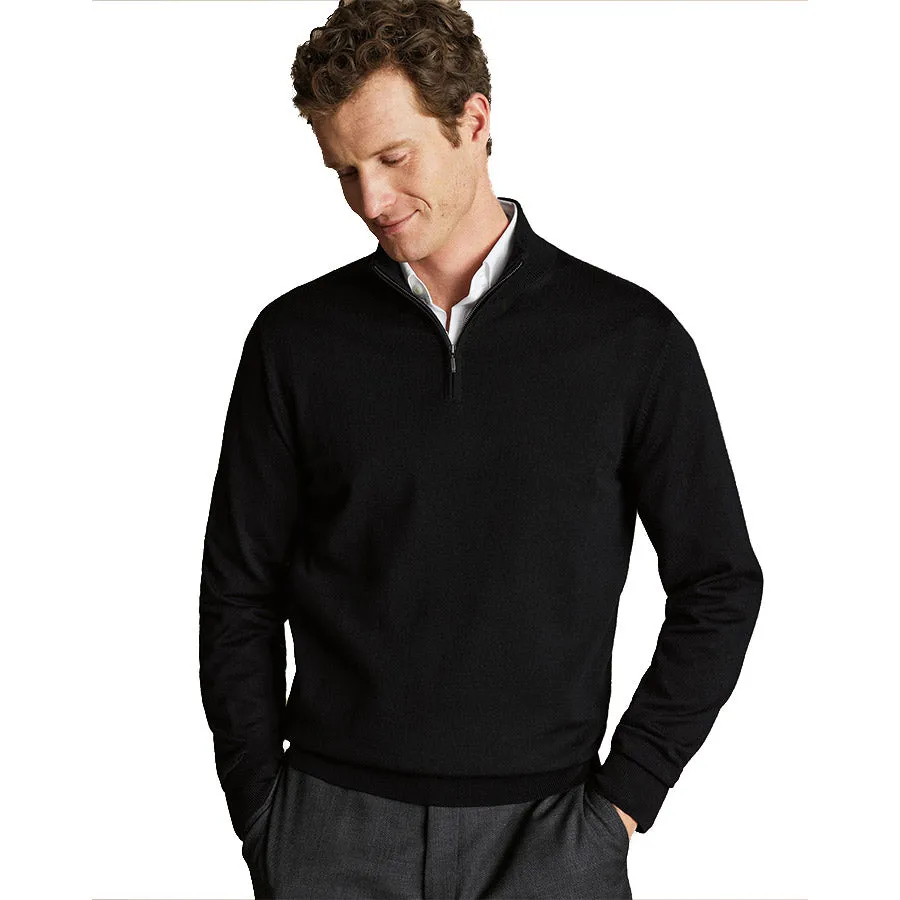 Mens Charles Tyrwhitt Wool Quarter Zip Sweater