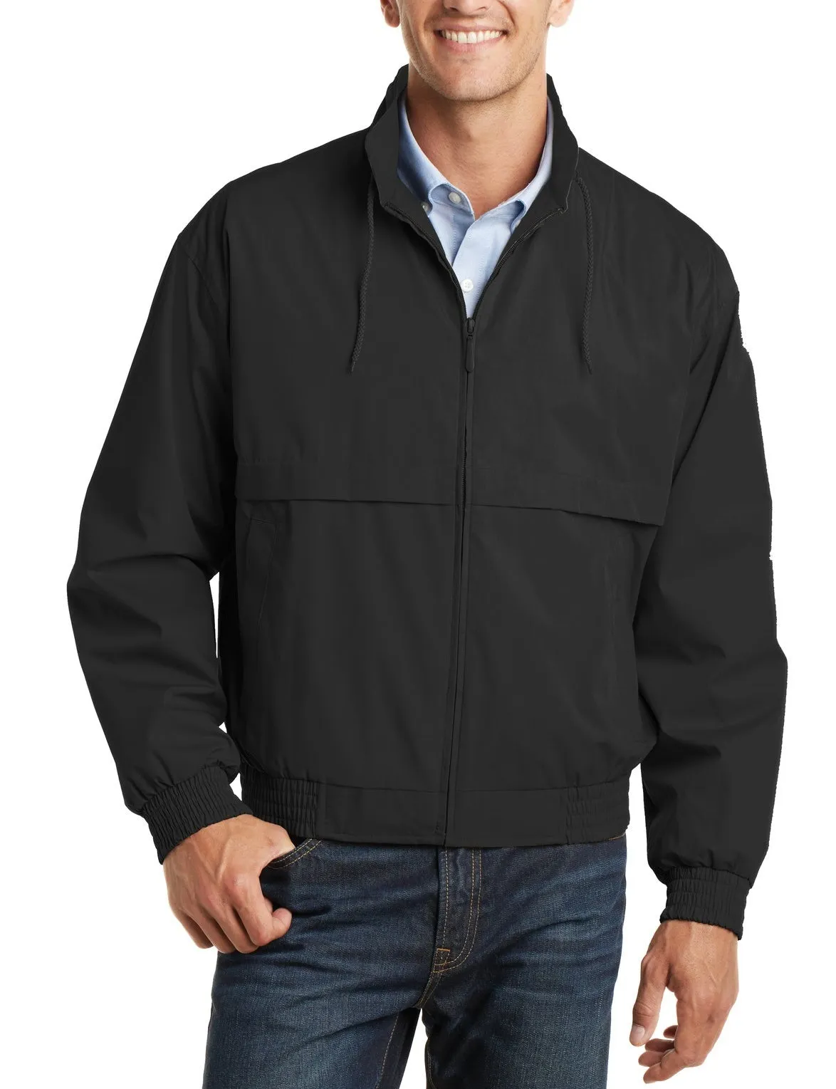 Men's Full-Zip Water-Resistant Classic Poplin Jacket