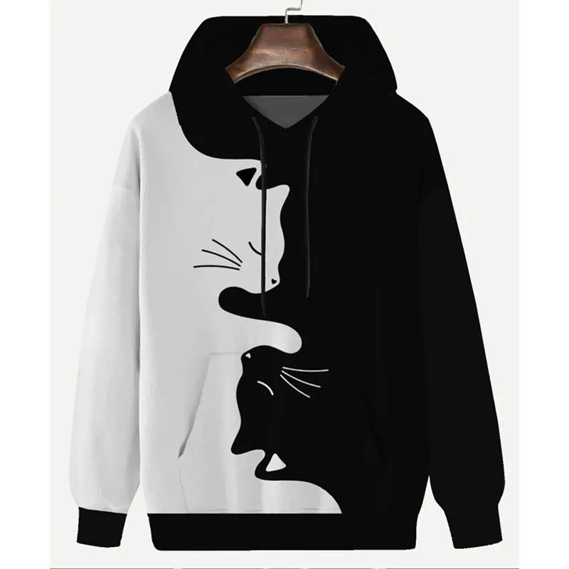 Men's Round Neck Sweatshirt Simple Letter Print Hooded Sweatshirt 82098737L