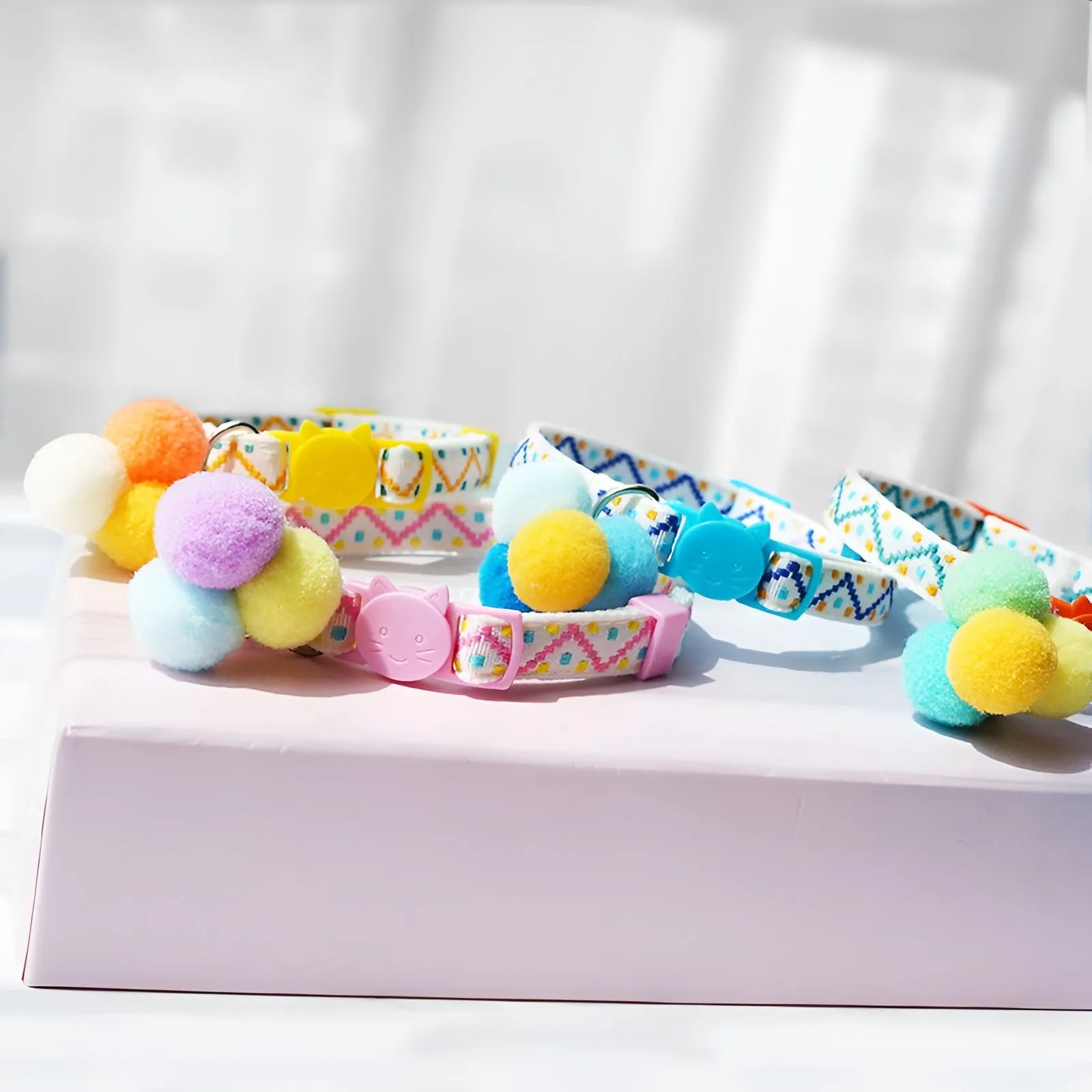 Mokka Adjustable Cat Collar with Round Balls - Colorful, Durable & Comfortable