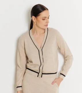 NOTSHY Merino Cardigan - Beige/Black