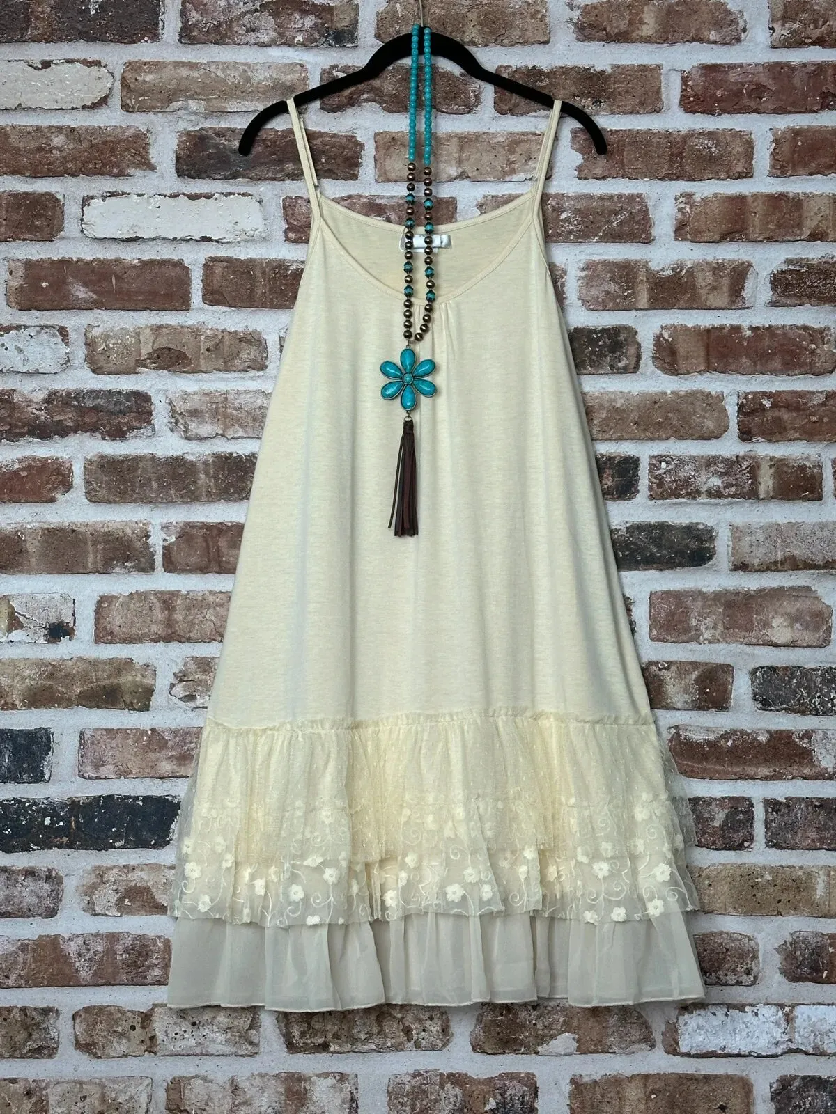 Optimistic Triple Laced Vintage Inspired Hippie Beige Extender