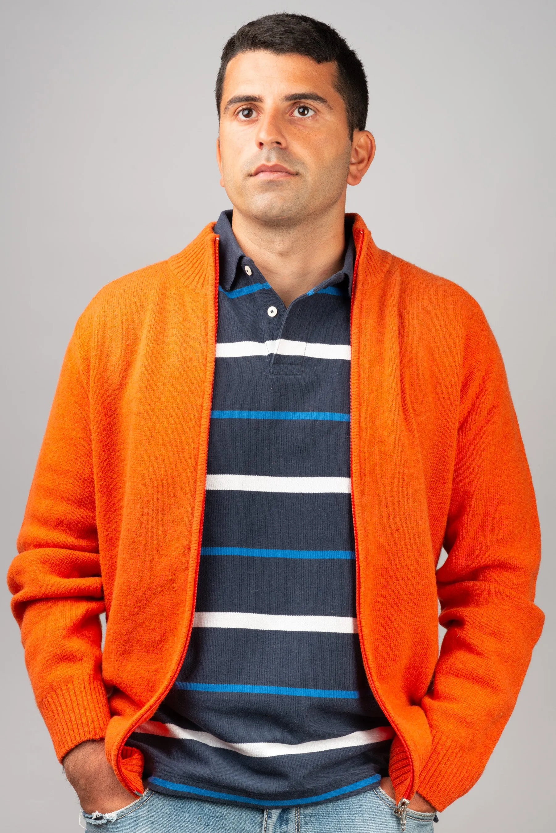 Orange Wool Cardigan