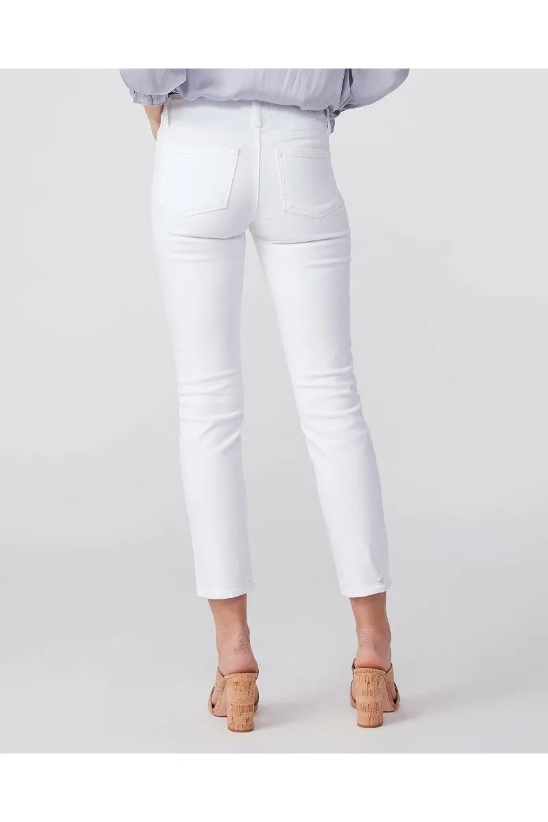 Paige Amber Mid Rise Straight Ankle Jean - Crisp White