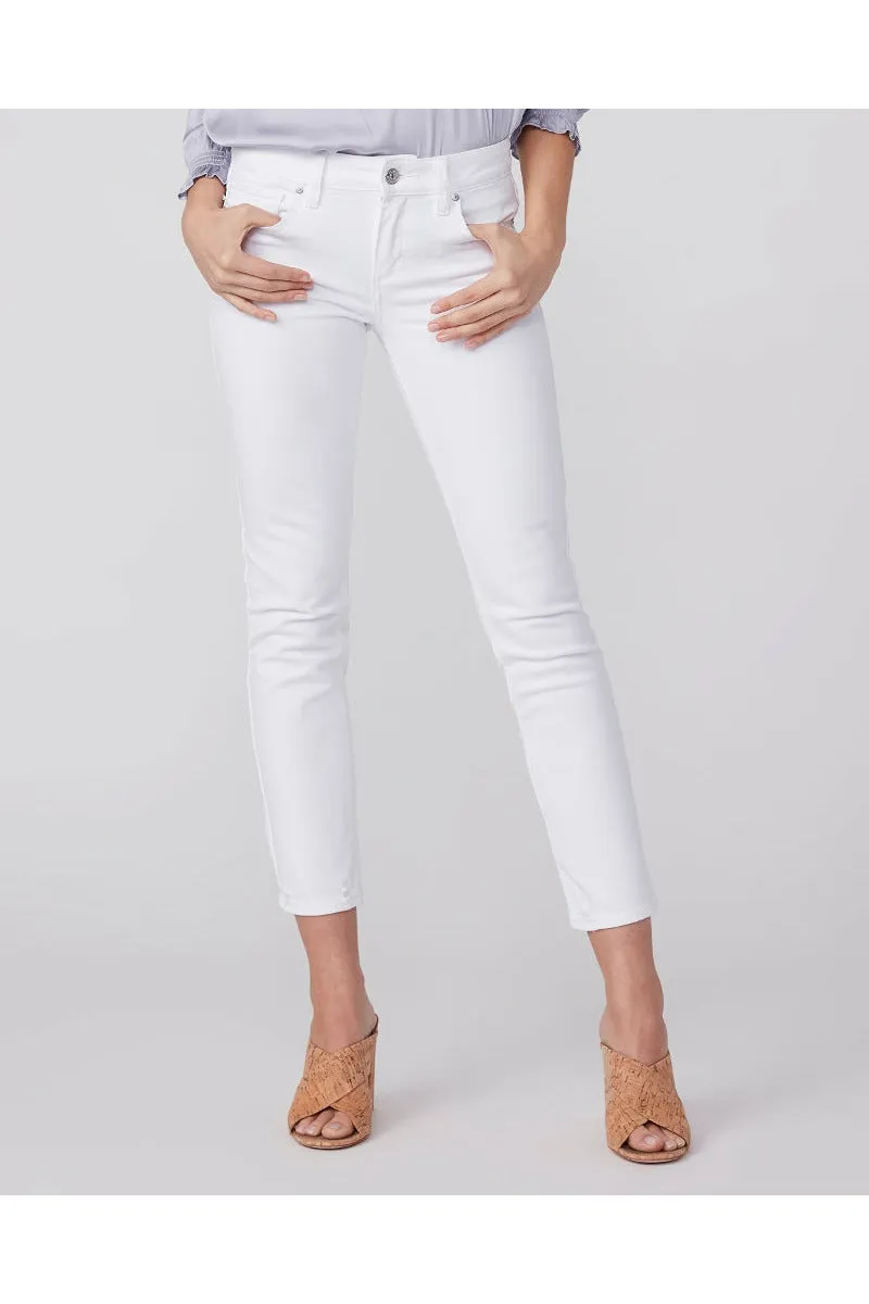 Paige Amber Mid Rise Straight Ankle Jean - Crisp White