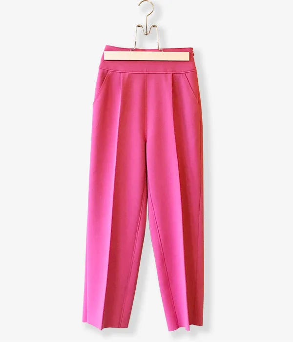 PHEENY/AMUNZEN HIGH WAIST TAPERED PANTS(PINK)