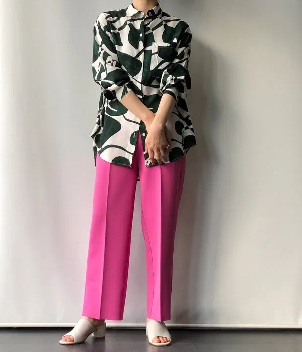 PHEENY/AMUNZEN HIGH WAIST TAPERED PANTS(PINK)