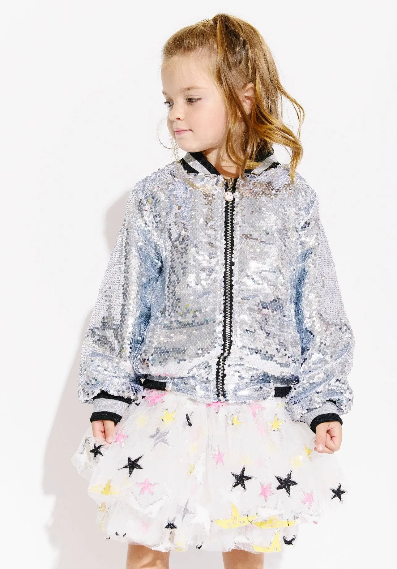 Pink Emoji Sequin Bomber