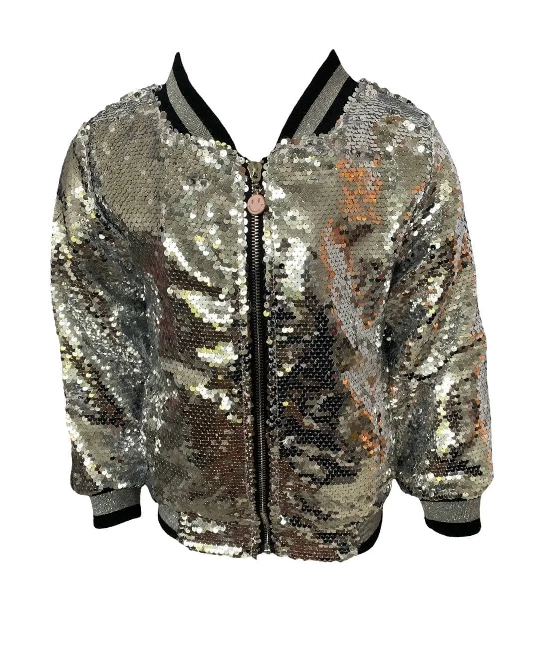 Pink Emoji Sequin Bomber