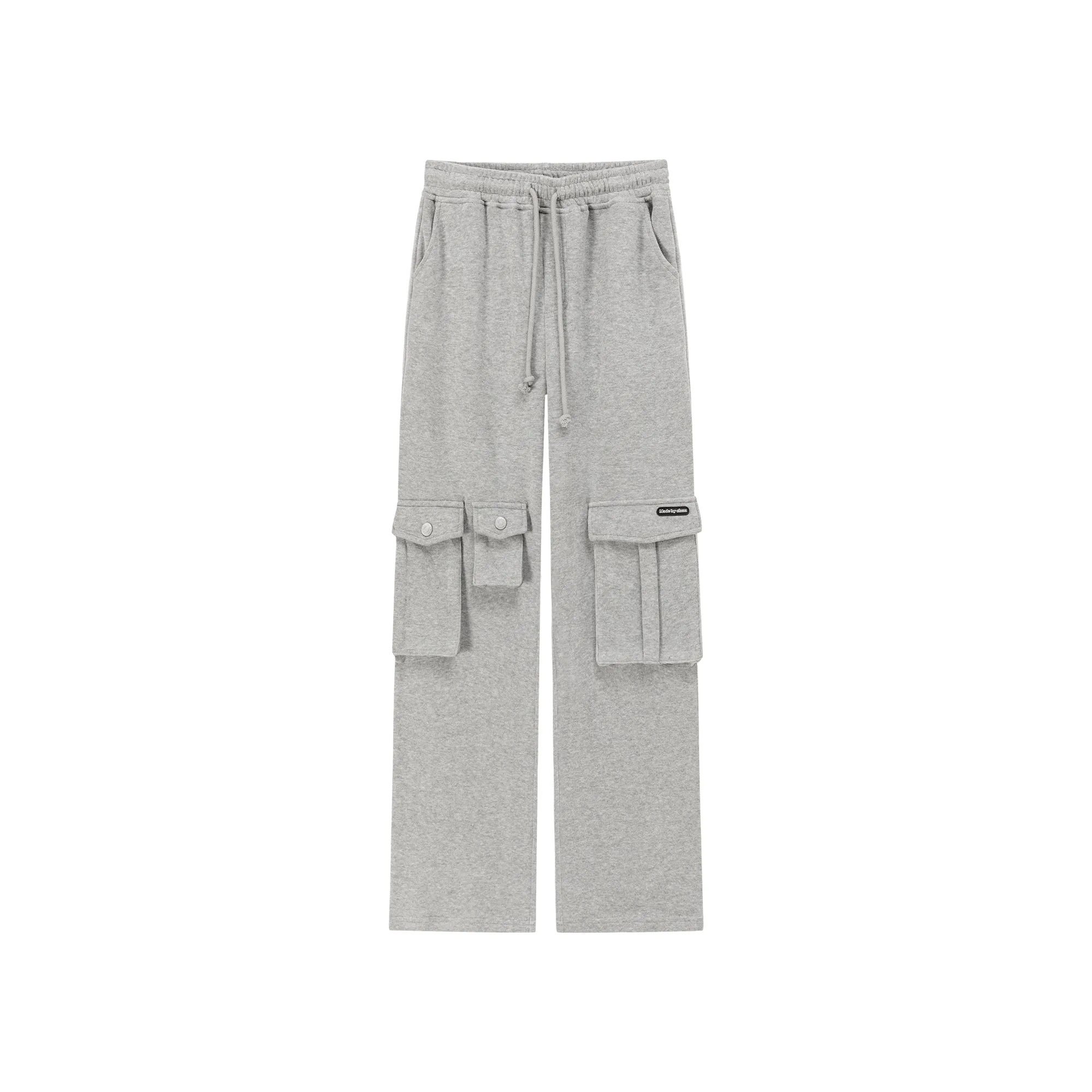 Pocket Elastic Waist Casual Pants