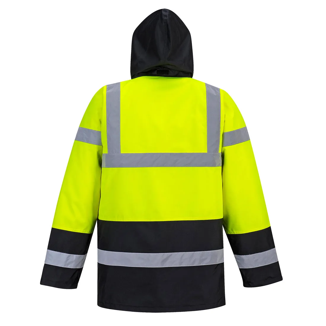 PORTWEST Hi-Vis Contrast Traffic Jacket Yellow/Black