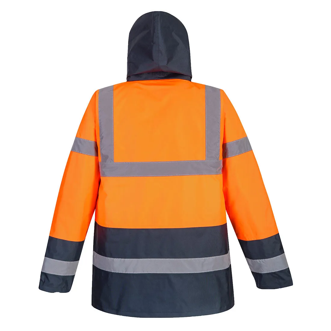 PORTWEST Hi-Vis Two-Tone Traffic Jacket Orange/Navy