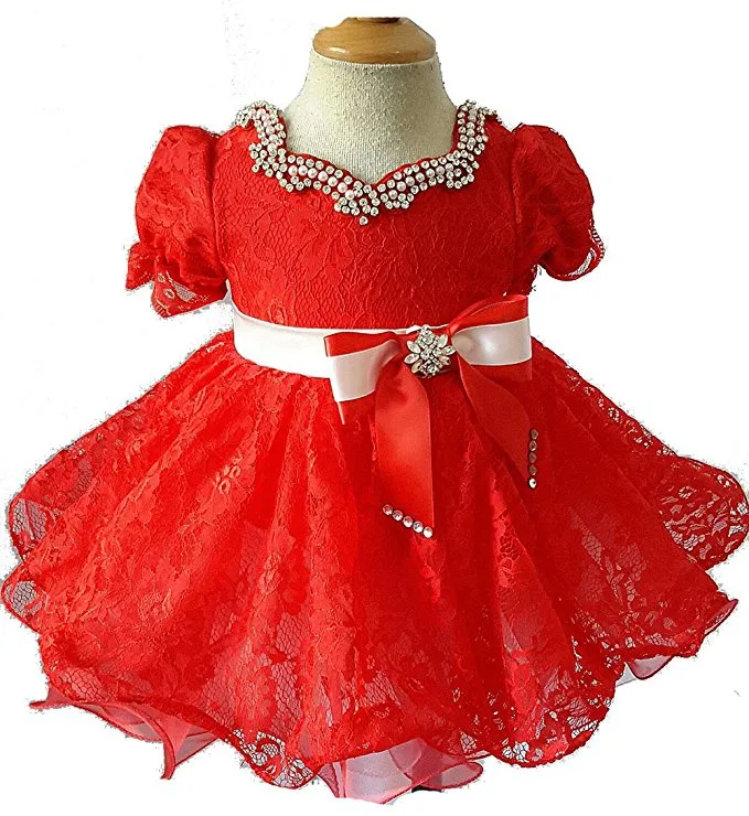 Red Lace Baby doll Child's Pageant Dress For Pageant Mom's Baby