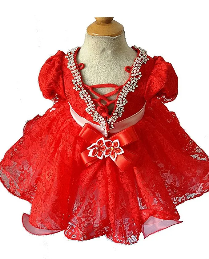 Red Lace Baby doll Child's Pageant Dress For Pageant Mom's Baby