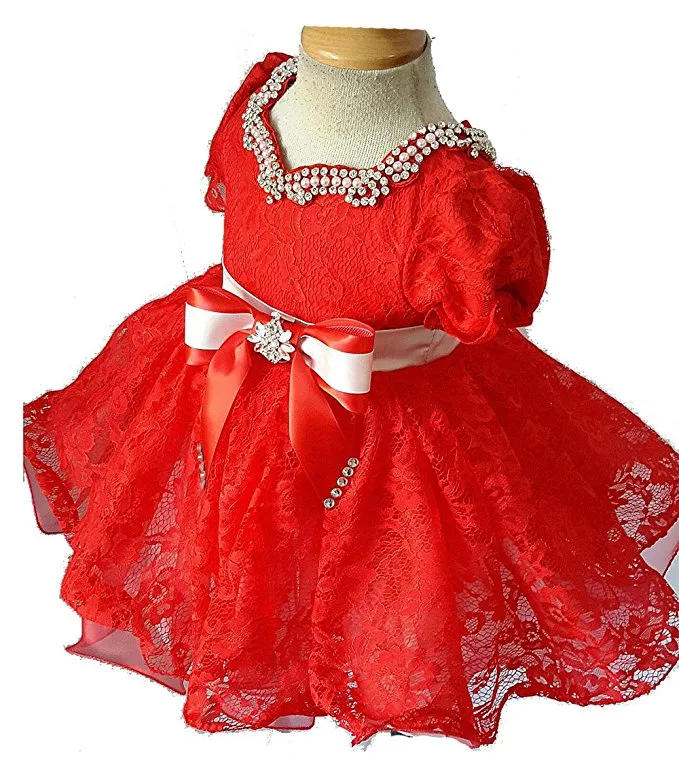 Red Lace Baby doll Child's Pageant Dress For Pageant Mom's Baby