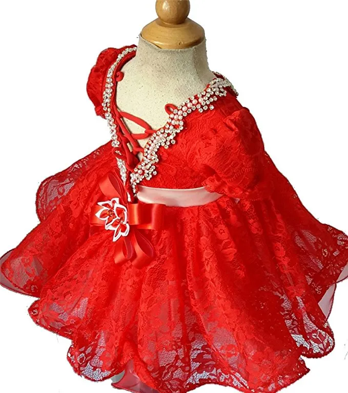 Red Lace Baby doll Child's Pageant Dress For Pageant Mom's Baby