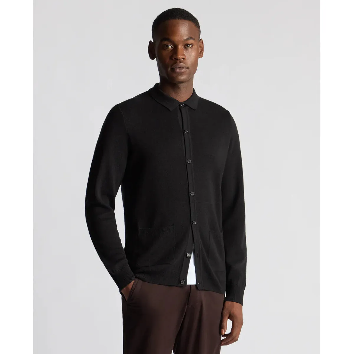 Remus Uomo Fine Button Cardigan 00 Black