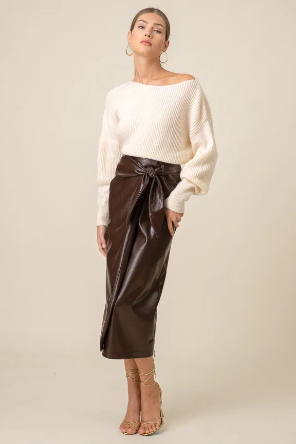 Safia Midi Skirt Chocolate