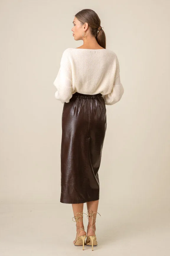 Safia Midi Skirt Chocolate