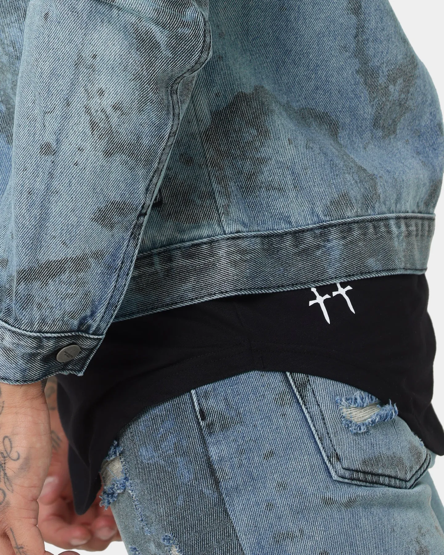 Saint Morta Acid Jean Jacket Blue/Black