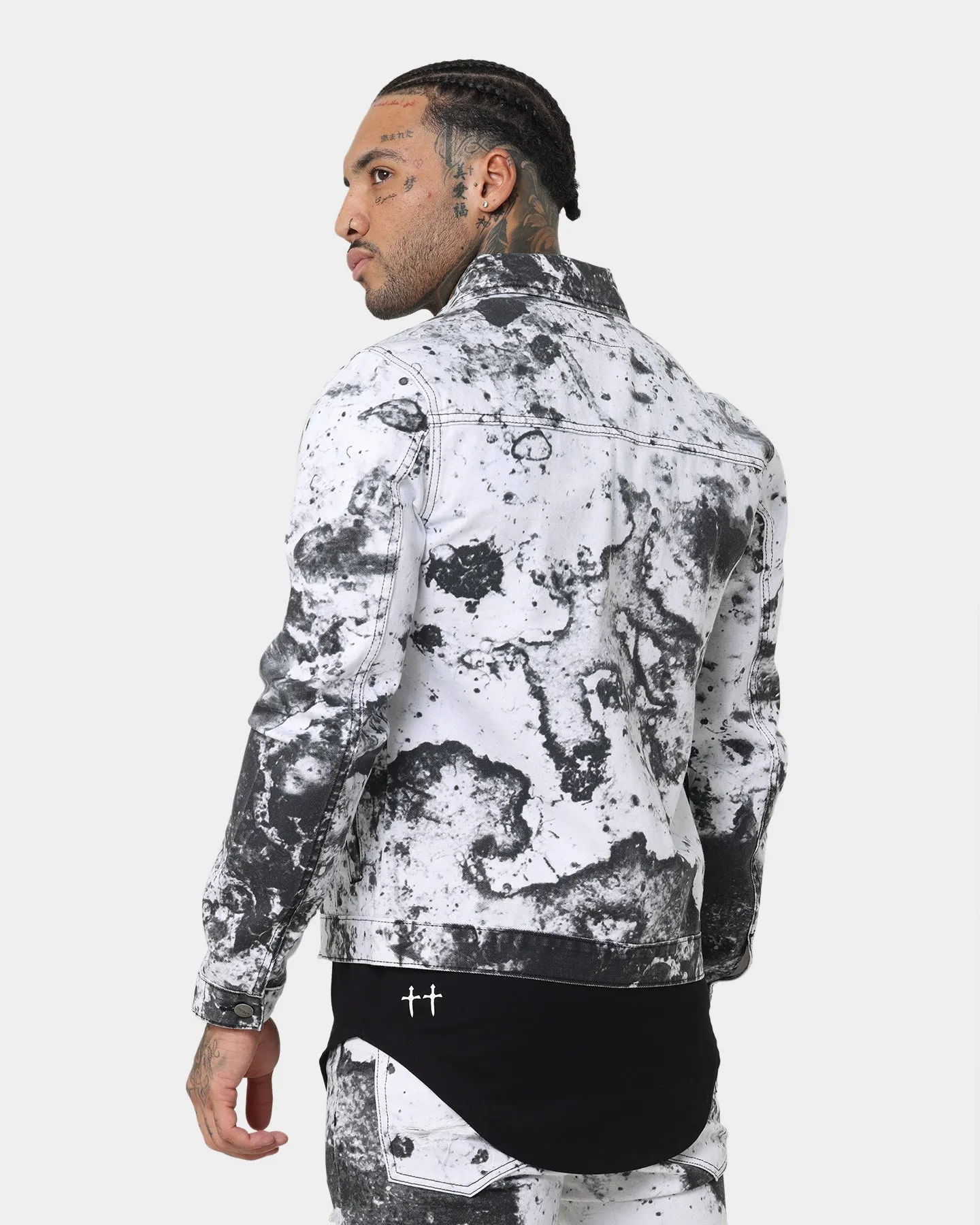 Saint Morta Acid Jean Jacket White/Black