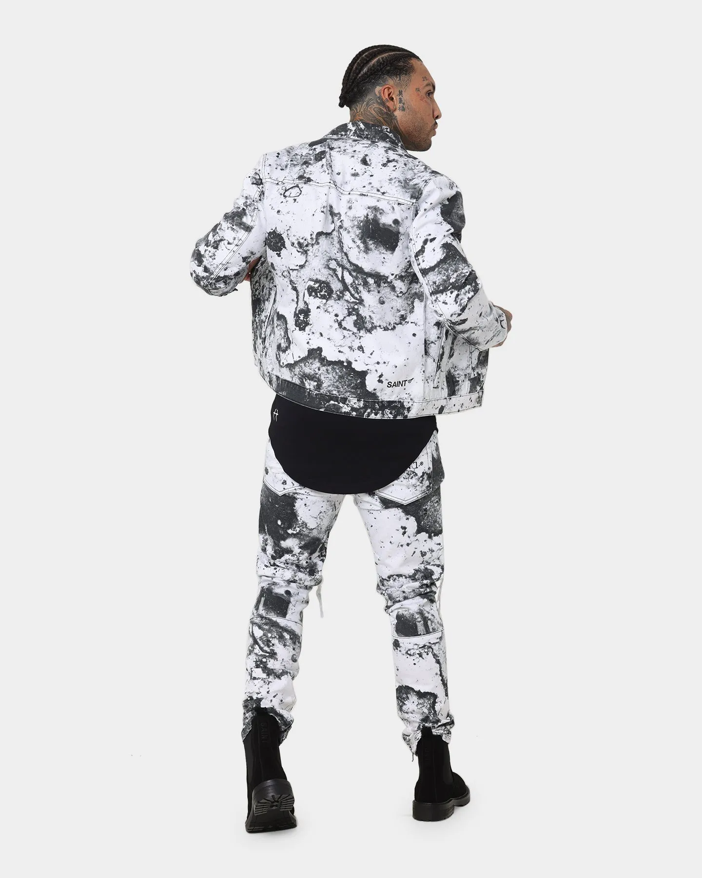 Saint Morta Acid Jean Jacket White/Black