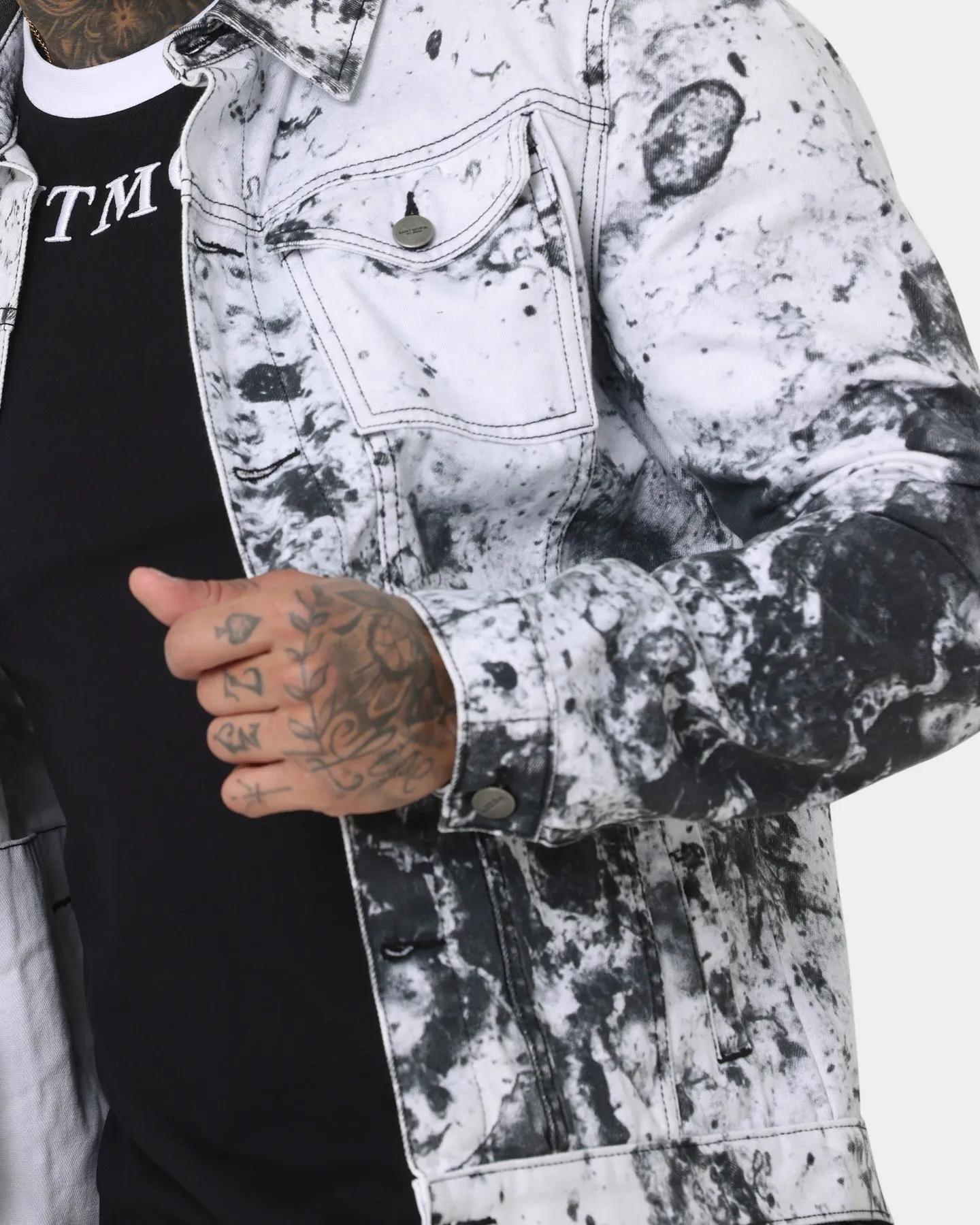 Saint Morta Acid Jean Jacket White/Black