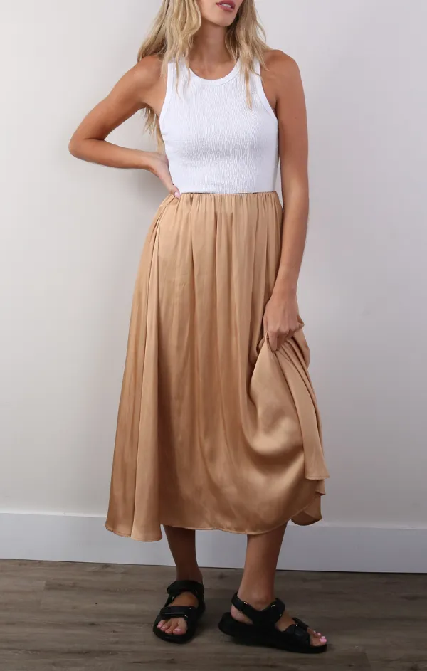 Satin Blake Midi Skirt